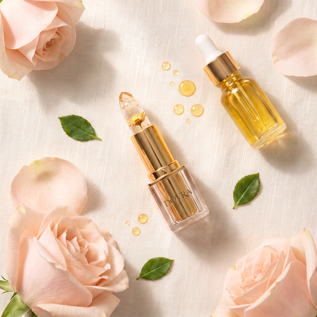 Dovra lipstick with rose petals and oil